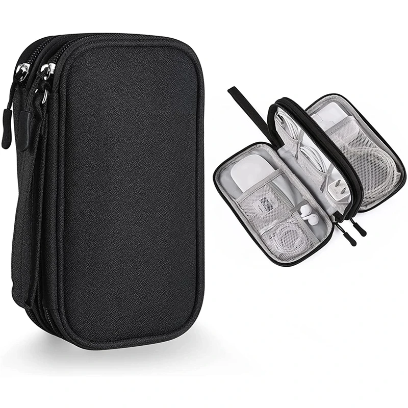 Borsa Organizer da Viaggio Custodia per Cavi Portatile Impermeabile a Doppio Strato con Layout Interno Casuale