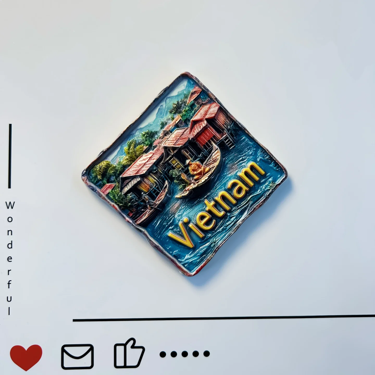 Vietnam, Mekong River, Delta, Tourist Souvenirs, Water Houses, Landscape Creativity, Refrigerator Stickers