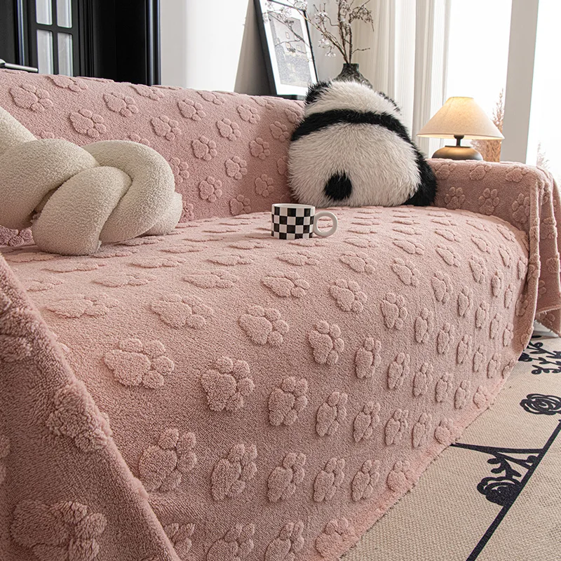 

1PC The New Autumn and Winter Thickened Sofa Towel Is Non-slip The Sofa Towel Is Creamy Wind Plush A Whole Cover
