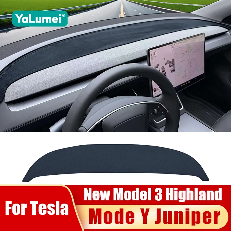 Für Tesla Model Y Launch Juniper 2025 2026 Neues Modell 3 Highland 2024 2025 Auto-Armaturenbrett-Sonnenschutz-Abdeckung, rutschfestes Pad-Zubehör