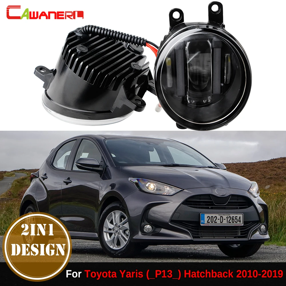 2 Pieces Car Aluminum LED Fog Light Assembly Daytime Running Lamp DRL 36W H11 For Toyota Yaris (_P13_) Hatchback 2010-2019