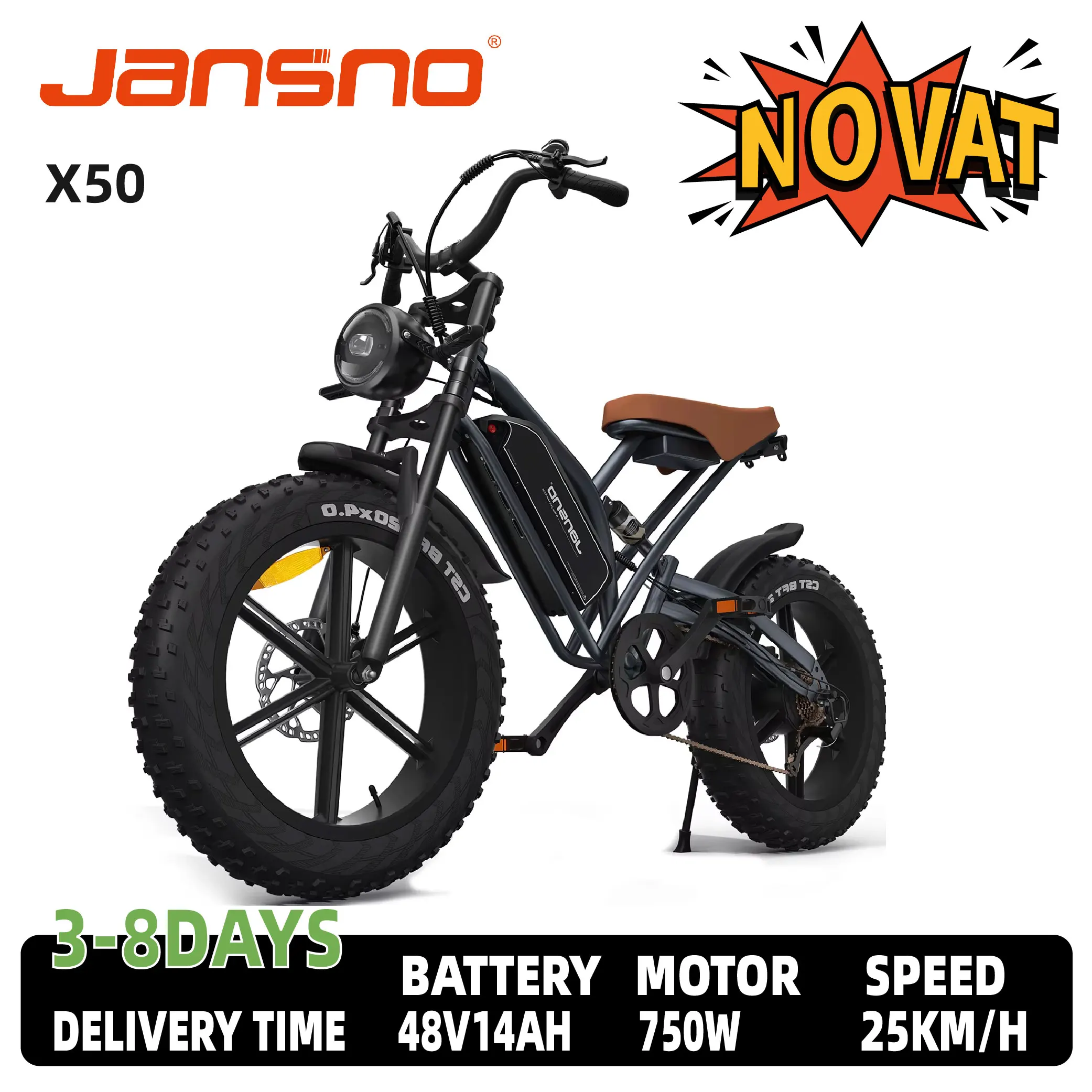 Jansno x50 Elektro fahrrad 750w Motor 48 v14ah Lithium batterie All-Terrain Zweirad Elektro fahrzeug