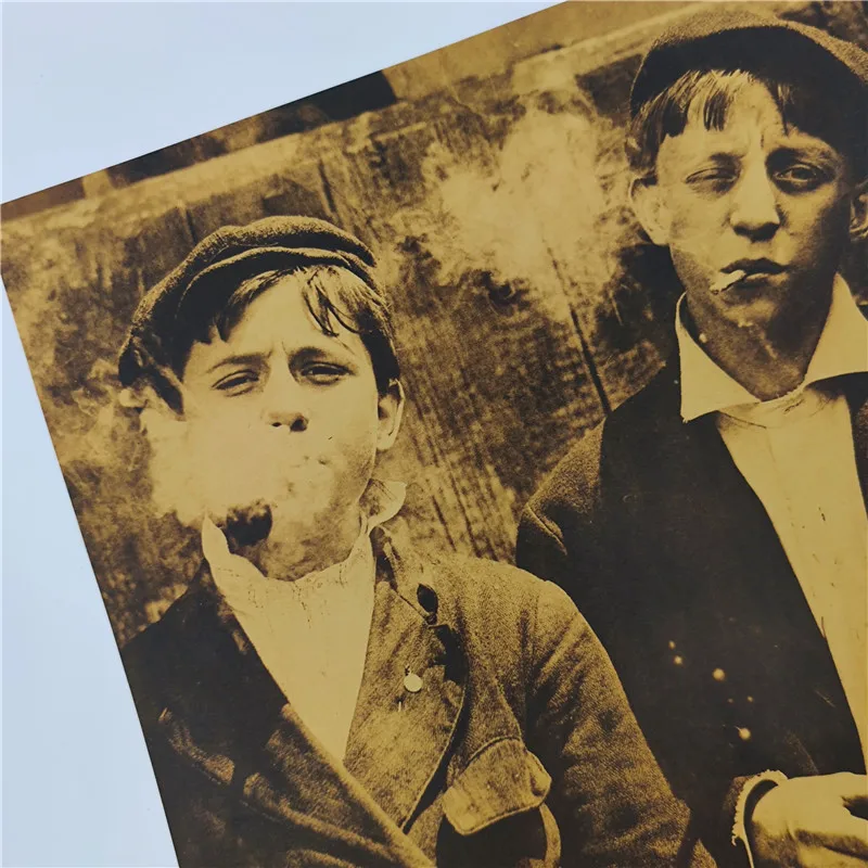 51x35cm American Newsboy Nostalgic Poster Bar Cafe Room Decor Painting Kraft Paper Wall Art Wall Stickers