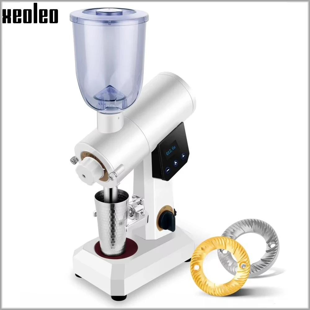 XEOLEO Rvs Elektrische Koffiemolen 400g Koffiebonen Grinder Koffie Freesmachine 150W