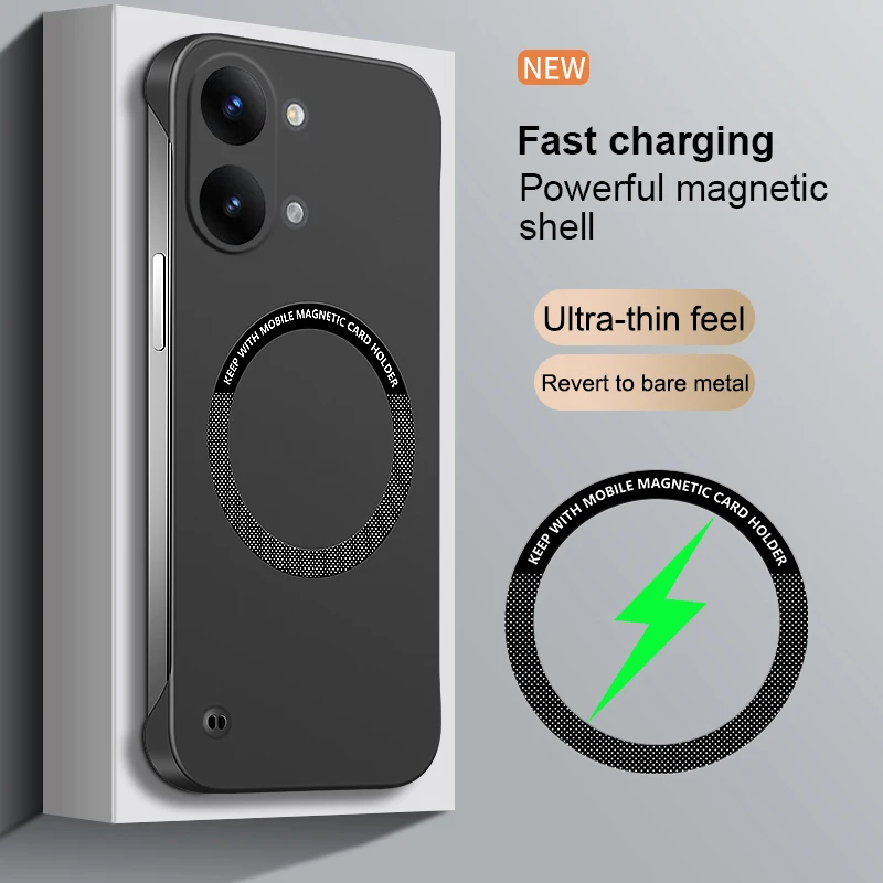 Rahmenlose, dünne Handyhülle für Xiaomi Poco X8 Pro Max X8Pro 5G, stoßfest, hart, für Magesafe, magnetische kabellose Rückseite, harte Abdeckung