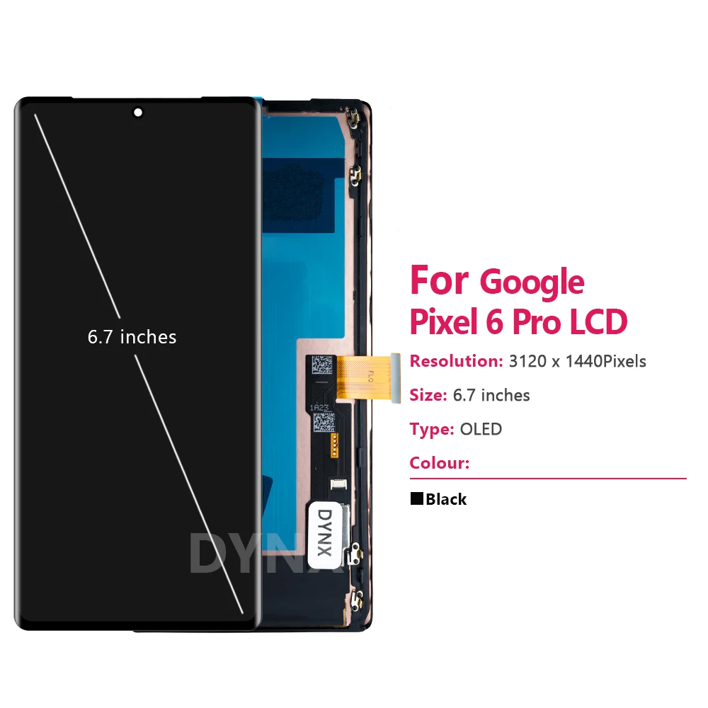 6.7 ''per Google Pixel 6 Pro per AMOLED Google Pixel 6 Pro GLUOG G8VOU Display LCD Touch Screen Digitizer Assembly sostituzione