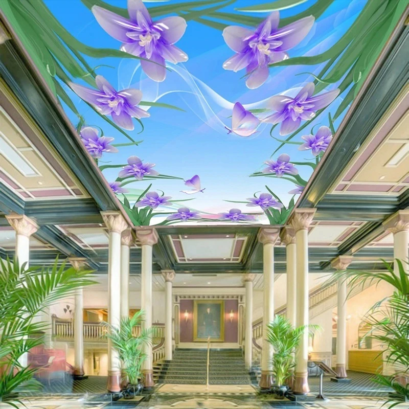 MU8304  Photo Wallpaper Nordic Watercolor Garden Plants Flowers Wall Cloth Living Room Backdrop Wall Covering Home Decor Fresco