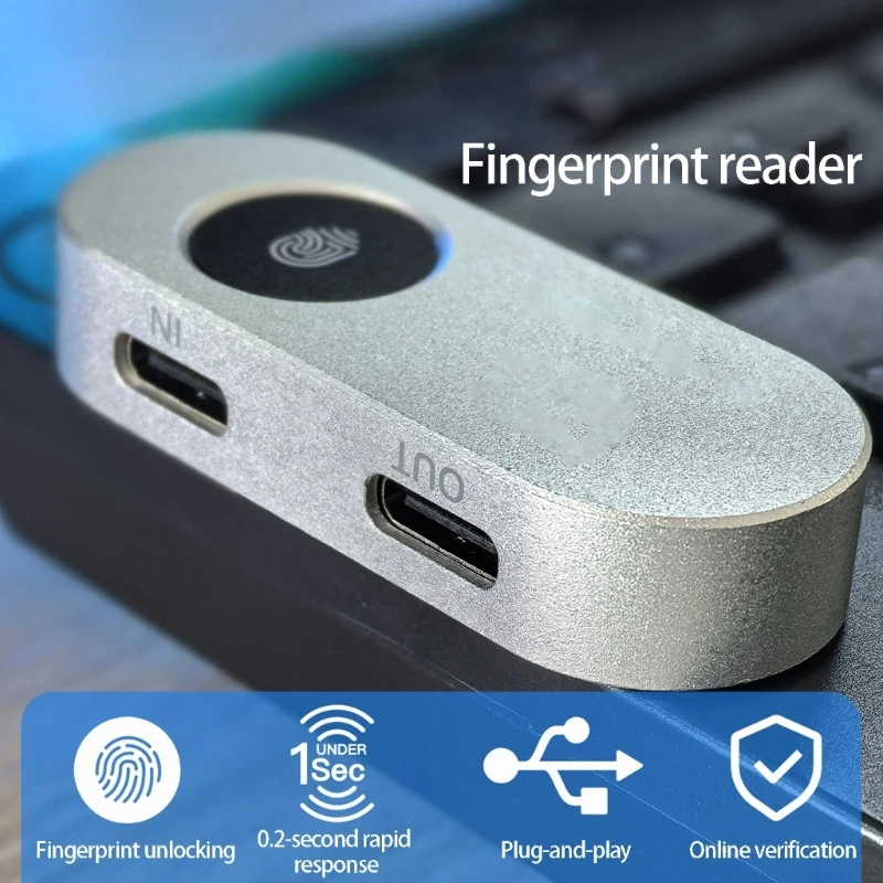 

Biometric Fingerprint Unlocker Reader For PC 10 11 With Metal Body And Quick Response Fingerprint Login Device H8WD