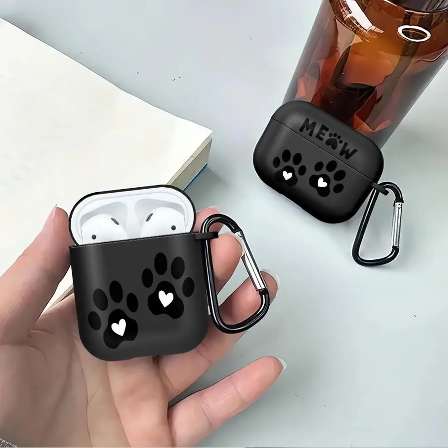 

Case For Airpods 4 Pro Pro3 2 1 3 Pro2 Earphone Cases Cover Cartoon Pet Paw Prints