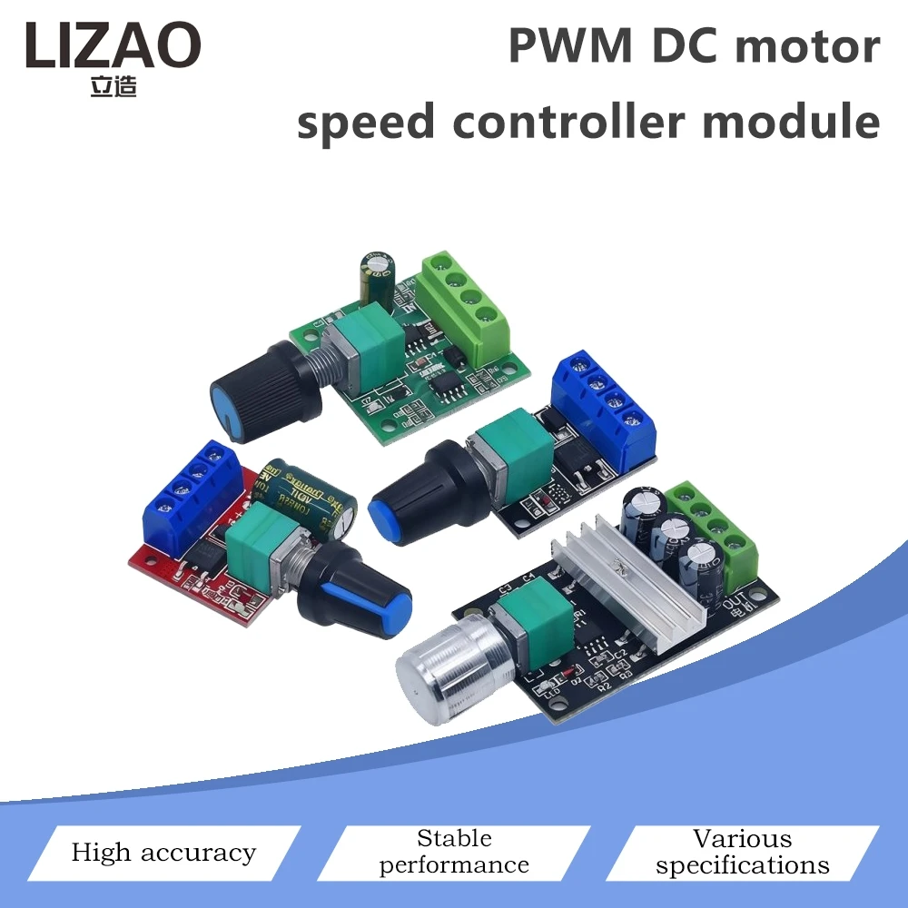 PWM DC Motor Speed Controller Module Multiple Specs Adjustable Potentiometer High Precision Stable Performance DC Brush Motor
