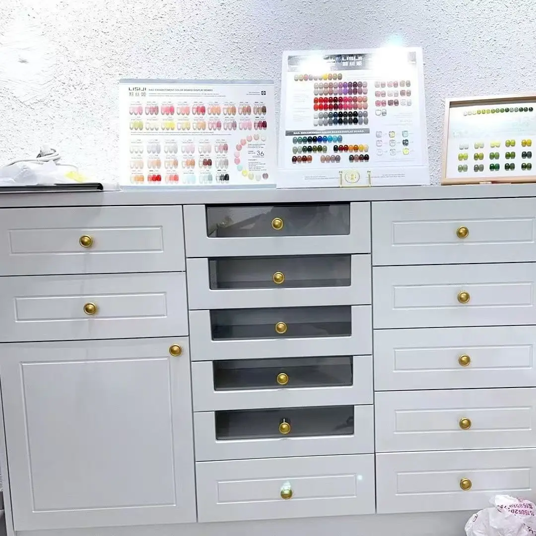 120Cm White Nordic Style Nail Salon Showcase Floor Drawer Storage Nail Polish Glue Locker