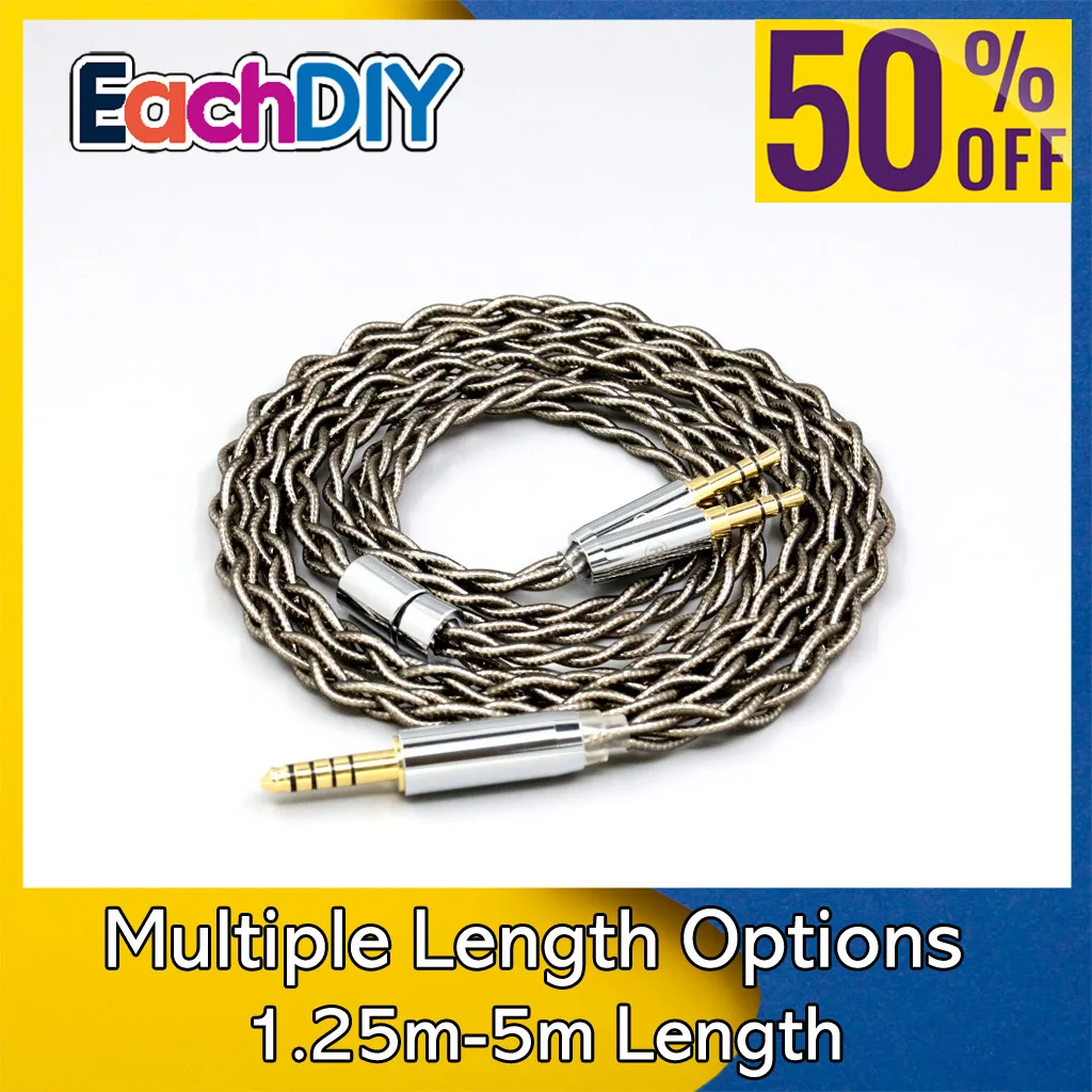 

99% Pure Silver Palladium + Graphene Gold Earphone Cable For Hifiman Sundara Ananda HE1000se HE6se he400se Arya He-35x LN008205