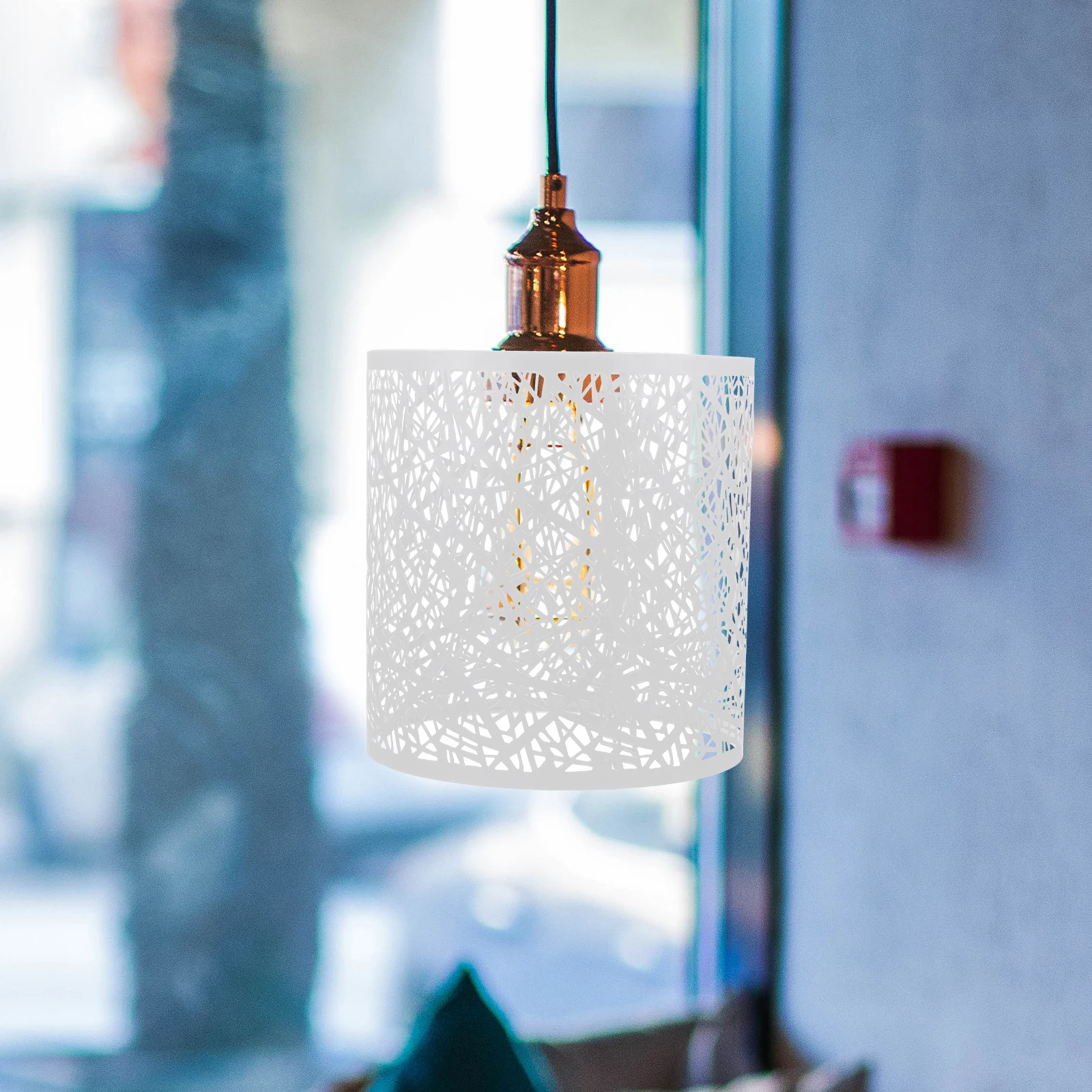 

Modern Lampshade Round Tree Pattern Metal Hollow Design Large Black Shade For Table Floor Wall Lamp Replacement