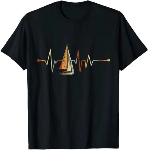 Sea Captain Gift Sail Boat Heartbeat Boat Sailing T-Shirt