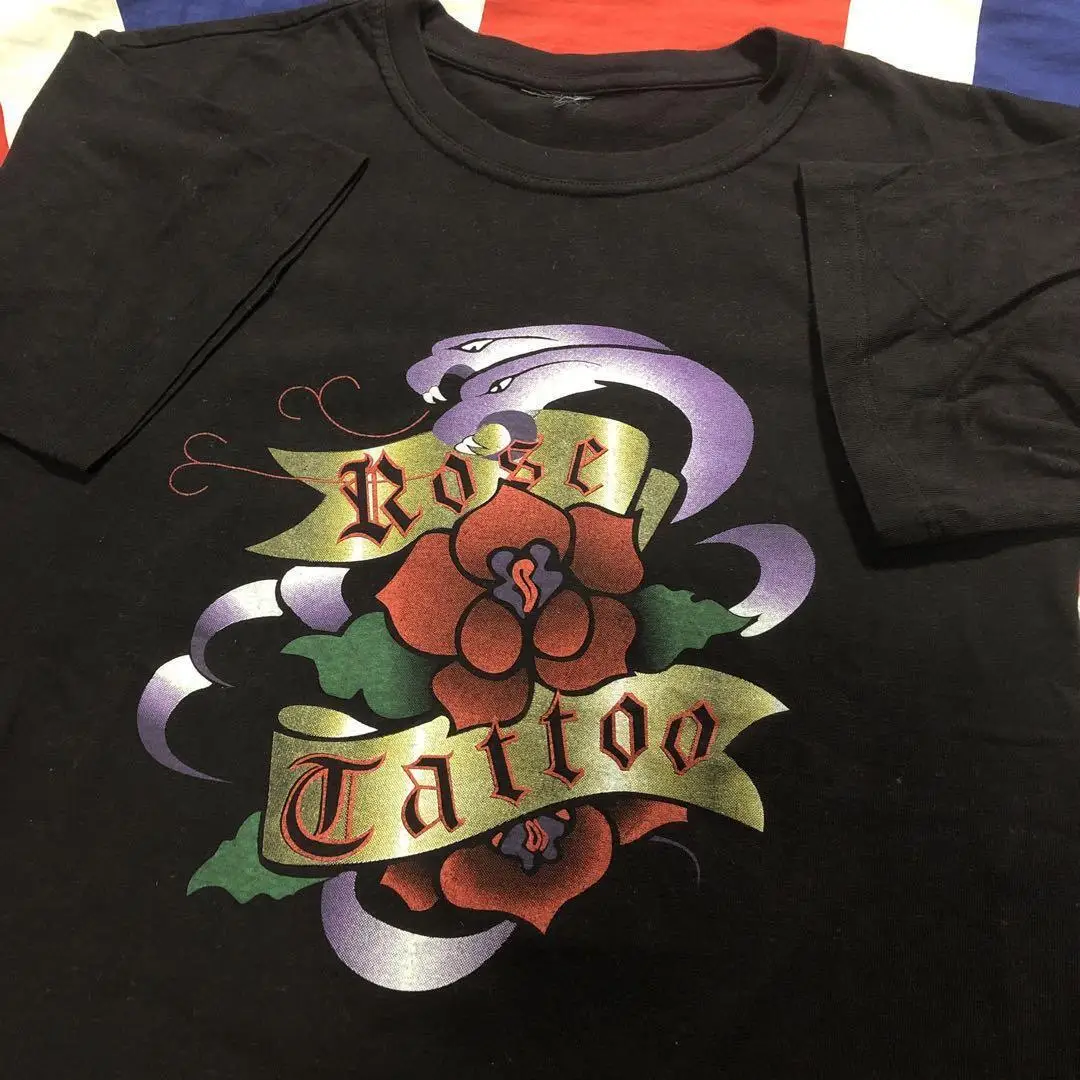 

Rare Rose Tattoo Band Music Gift For Fan Black Full Size T-Shirt AH1377