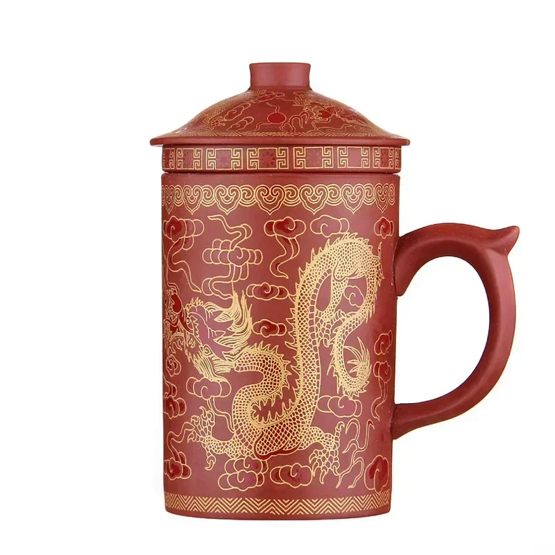 Purple Clay Tea Mugs Cup for Coffee Mug Dragon Tea Cups Ceramic and Pottery Original and Funny Cups to Give Away Drinkware Go