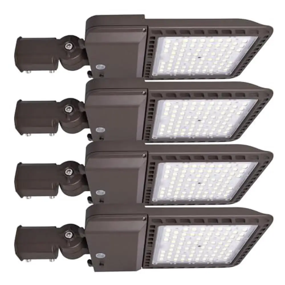 LED Parking Lot Light 300W 4 Pack 39000LM 5000K Outdoor Dusk to Dawn Photocell IP65 Waterproof Slip Fitter Wide Application