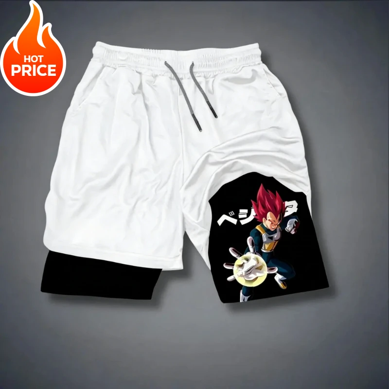 

Dragon Ball Vegeta Summer Men Fitness 2026 New Double-Layer Replica Two-Piece Loose-Fit Training Running Shorts Casual Pants