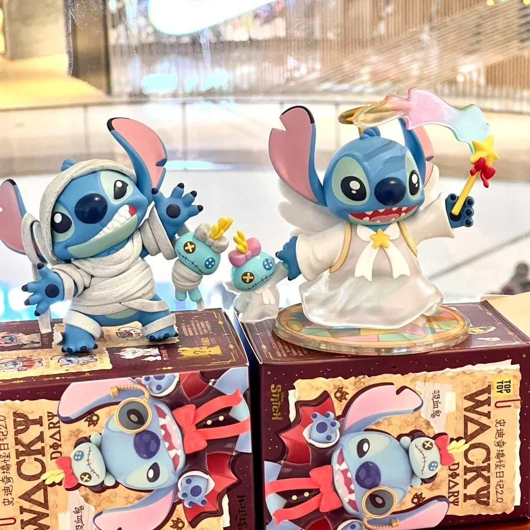 Disney Stitch Weird Diary V2 Series Blind Box Anime Figures Mystery Box Collectible Cute Pvc Statue Doll Children Birthday Prese