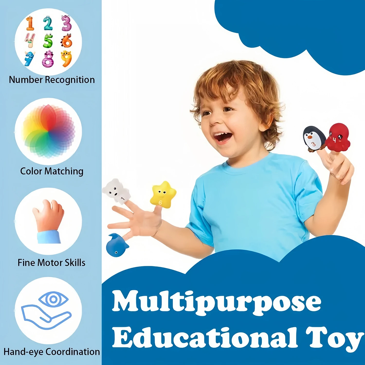 Montessori-Farbform-Matching- und Zählspielzeug für Kleinkinder, Überraschungs-Party-Geschenk für Kleinkinder, Entwicklungs-Feinmotorik