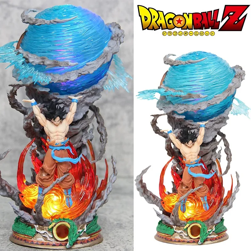 

Anime Dragon Ball Z Super Spirit Bomb Son Goku Action Figure Luminous Animation Ornament Desktop Decoration PVC Model Toys Gifts