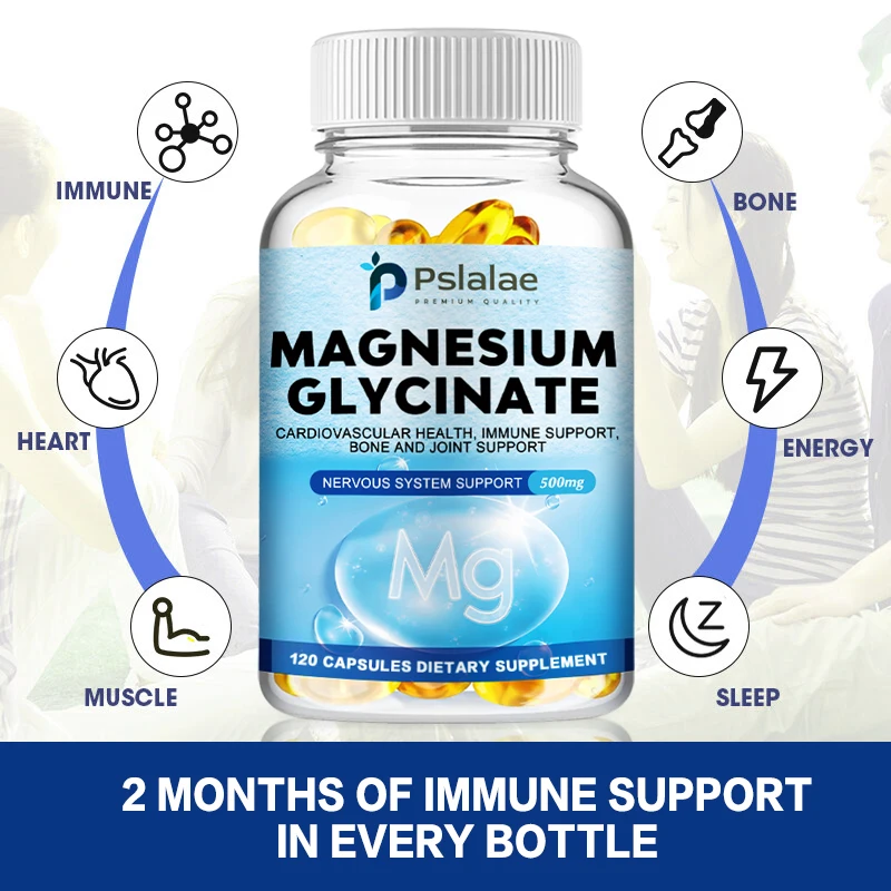 Magnesium Glycinate Capsules - Supports Bone, Heart, Nerve, Muscle, Joint Health and Promotes Sleep