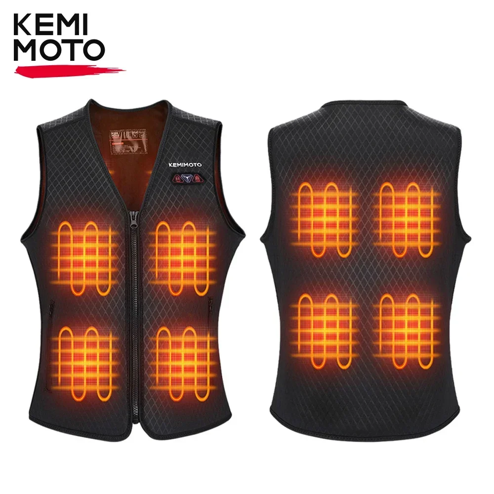 KEMIMOTO Electric Heated Vest USB Heating Jacket  Men Women Winter Outdoor Sport Skiing Hiking Temperature Adjustable Washable