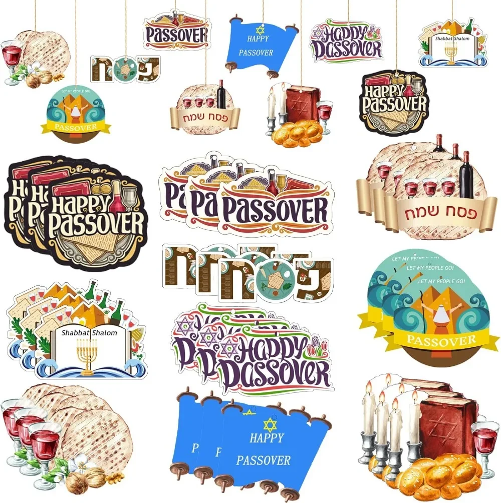 Passover Wooden Pendants, Jewish Pesach Festival Home Hanging Decorations