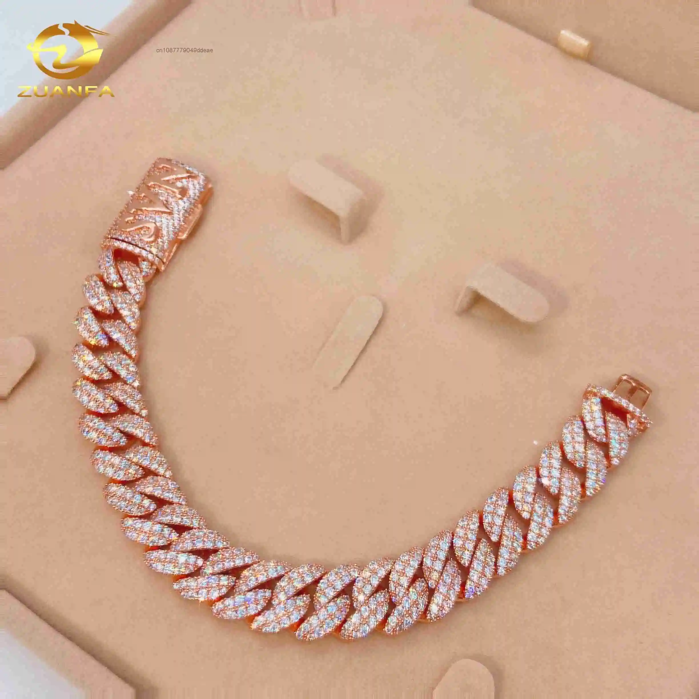 High 12mm Quality Hip Hop Fine Luxury Diamond Iced Out Jewelry 925 Sterling Silver Cuban Link Moissanite Necklace..