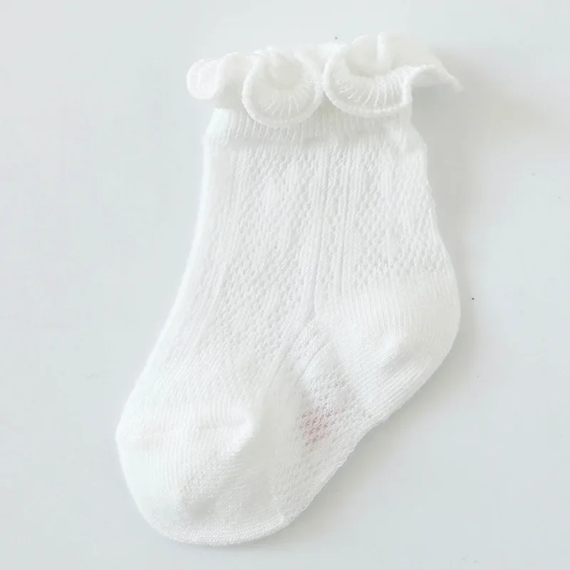 Chaussettes d\'été en dentelle pour bébé fille, mignonnes, motif floral, maille fine, respirantes, en coton, pour nouveau-né, accessoires pour