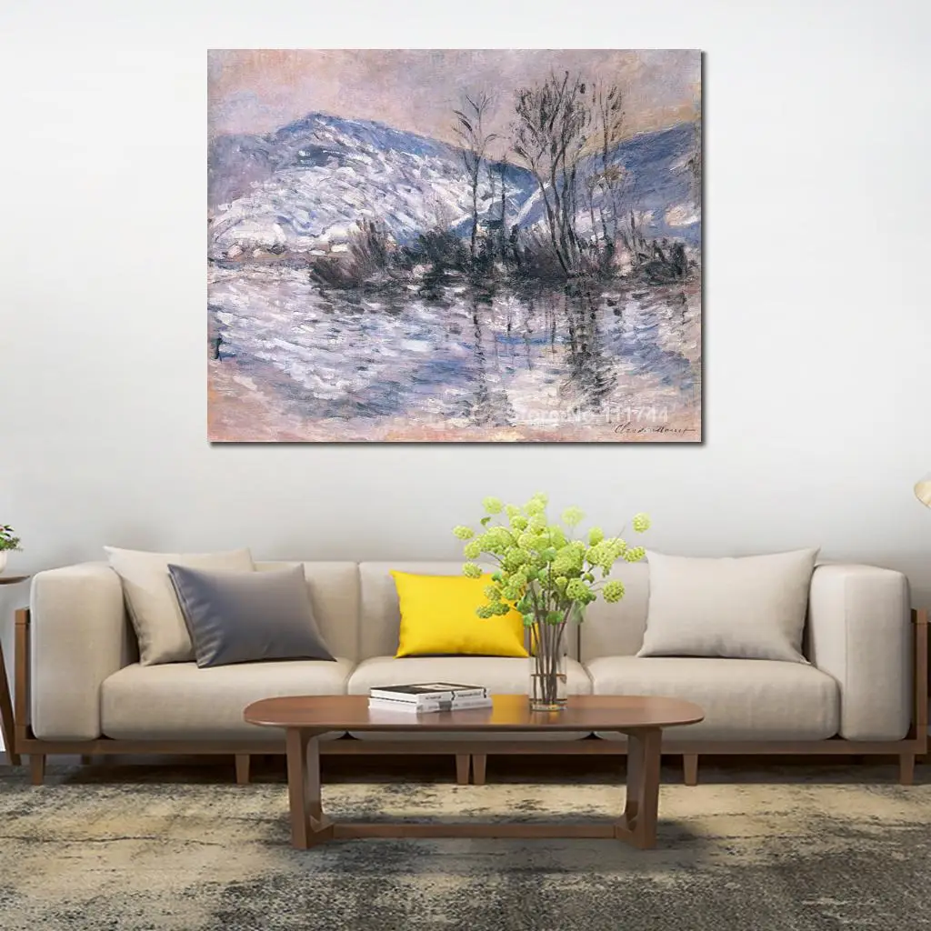 

Artwork for Home The Seine at Port Villez Snow Effect 02 Claude Monet Artwork Hand Painted High Quality