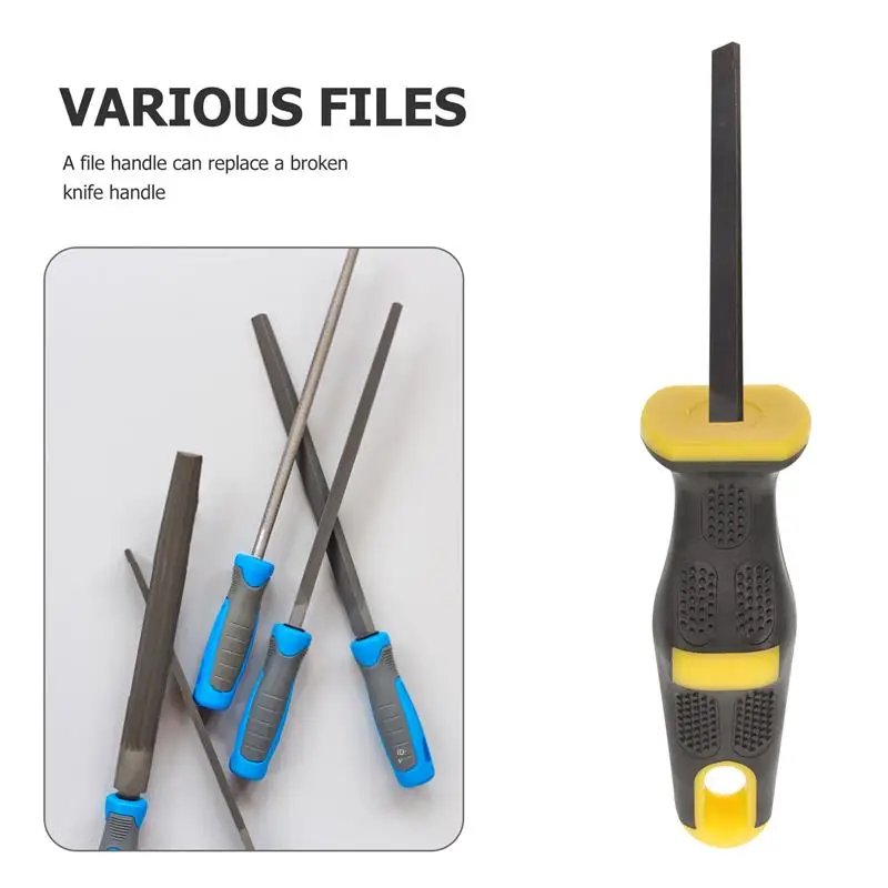 5pcs Rubber Files Handles Metal Grip Files Handles Non-Skid Woodworking Polishing Tool Replacement