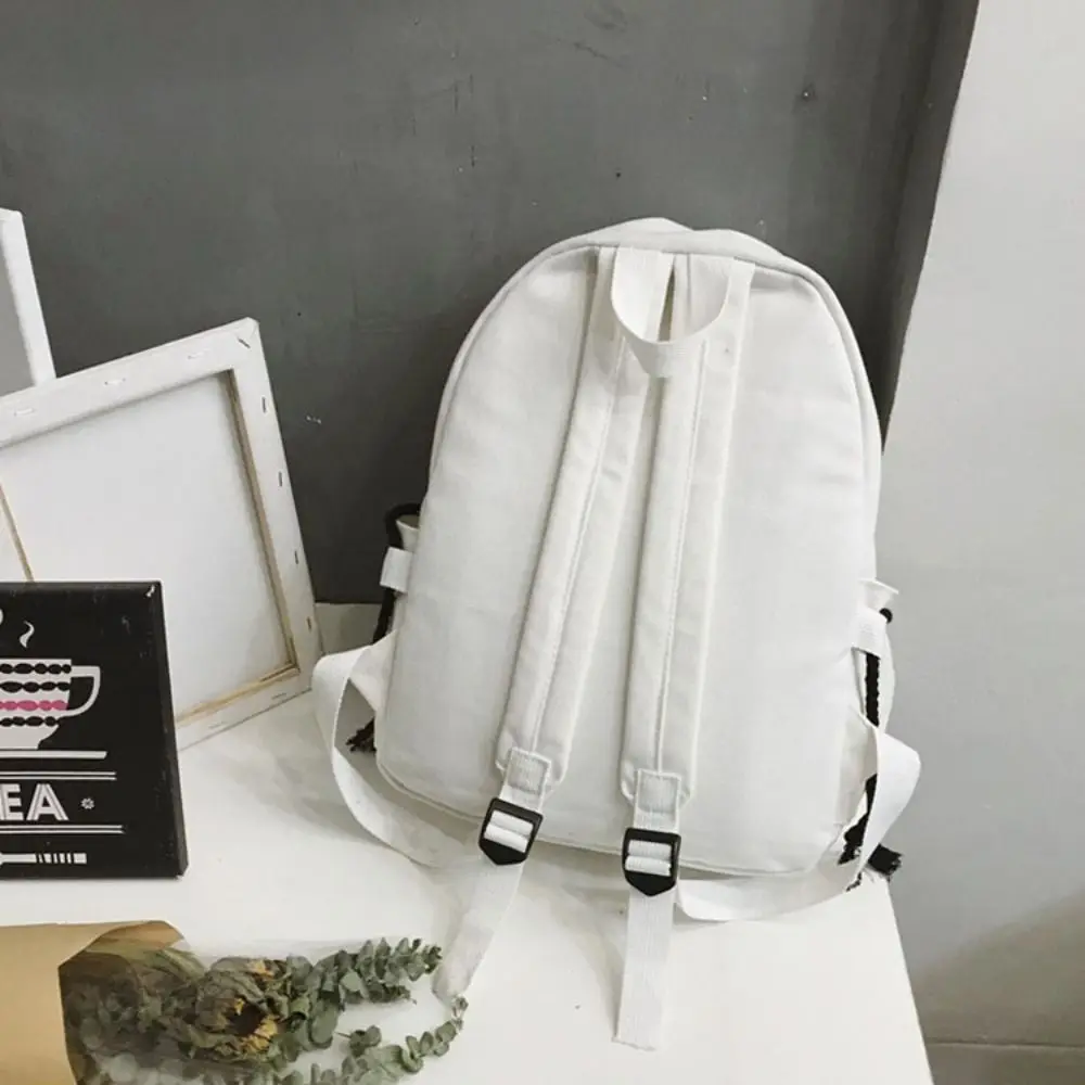 Grande capacidade ombro lona Schoolbag, resistente ao desgaste mochila leve, cor sólida, novo