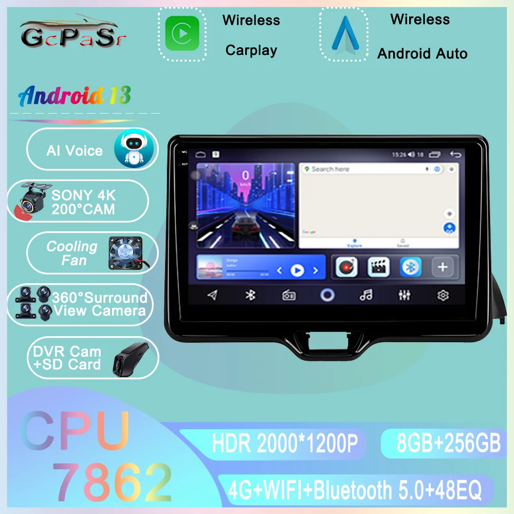 

For Toyota Yaris Vios 2020 - 2022 Car Head Units Radio Multimedia Navigation GPS BT Carplay Stereo Player Wifi 4G