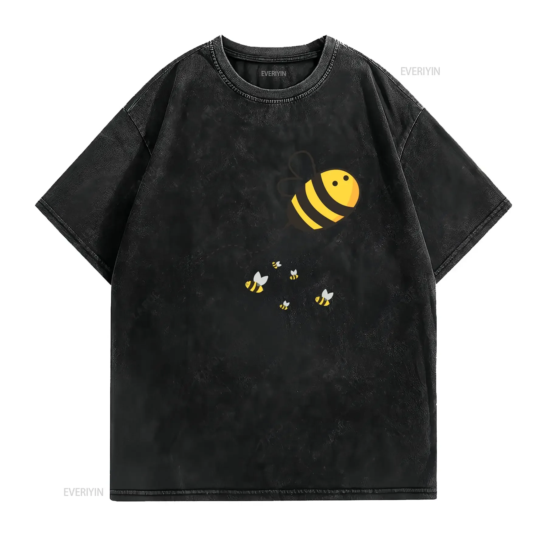 Spring Buzzy Bees T Shirt Summer Bee Easter Floral May Fun  vintage Washed Soft homme Casual fashion Stylish Stretched