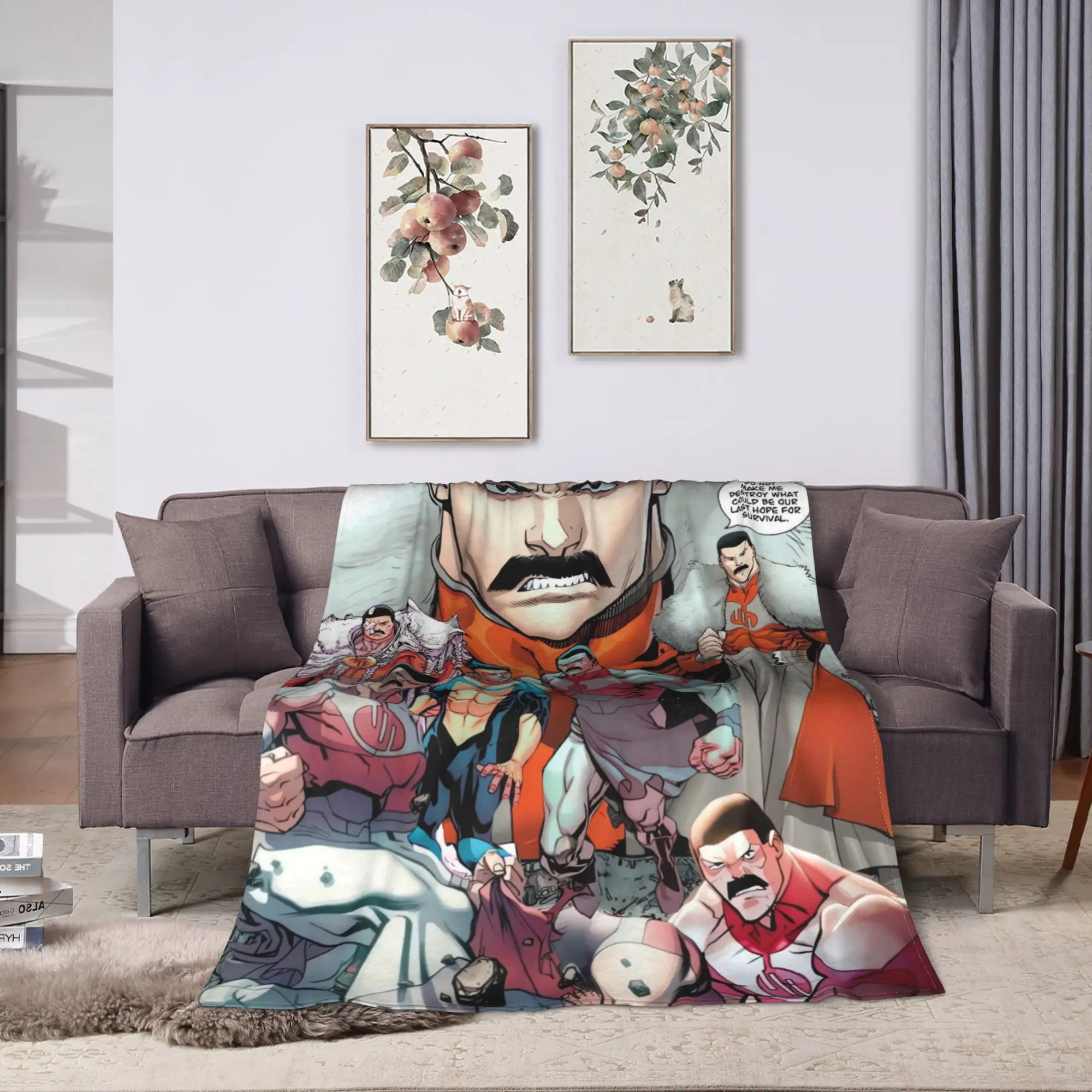 Invincible Thragg  Flannel Blankets  Soft Throw Blanket for Couch Bed Camping Funny Bedspread Sofa Bed Cover