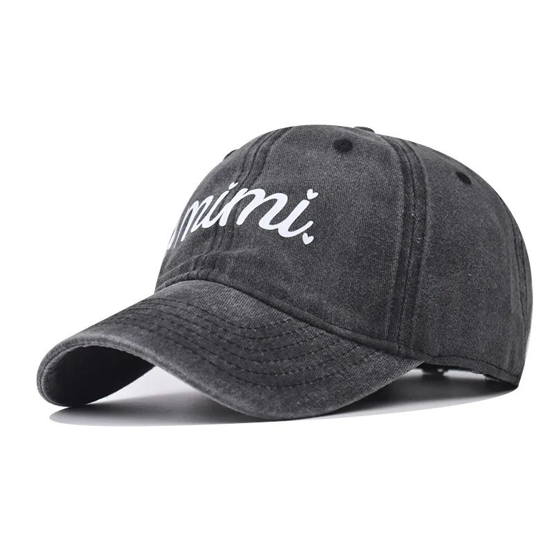 

New Outdoor Washed Vintage MIMI Baseball For Men And Women Unique AlpHatbet Letter Distressed Dad Hat