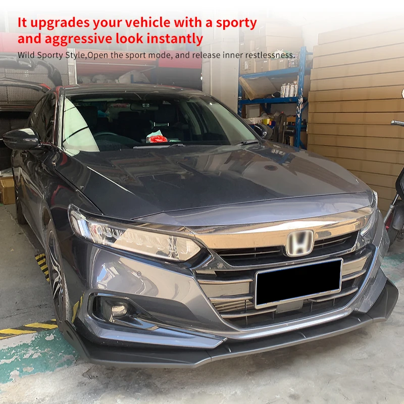 

For Honda For Accord 10th 2018-2021 Car BTWS Sport Car Styling Front Bumper Lip Splitter Body Kit Spoiler Splitter Accessories