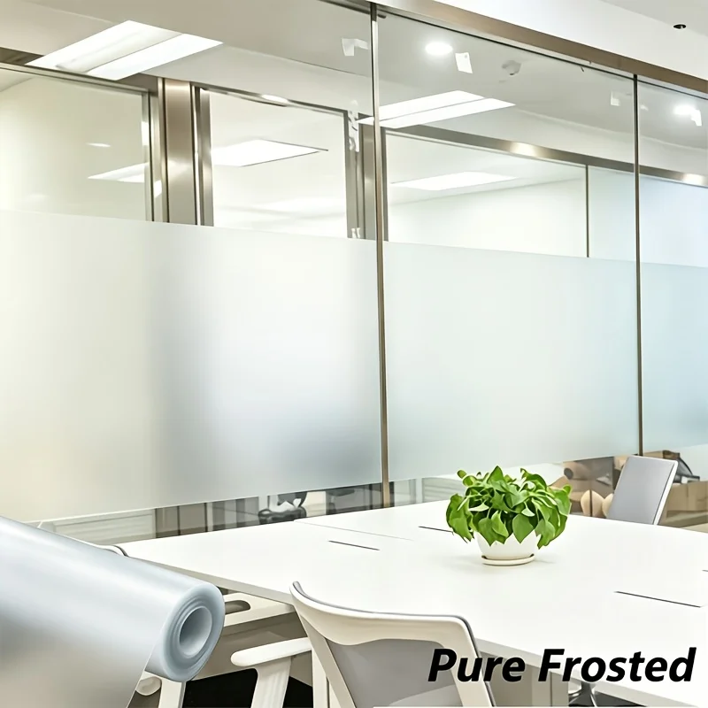 Statische, mattierte Sichtschutzfolie für Fenster, ohne Klebstoff, wärme- und UV-beständig, für Dusche, Büro, Badezimmer, Tür und Fenster