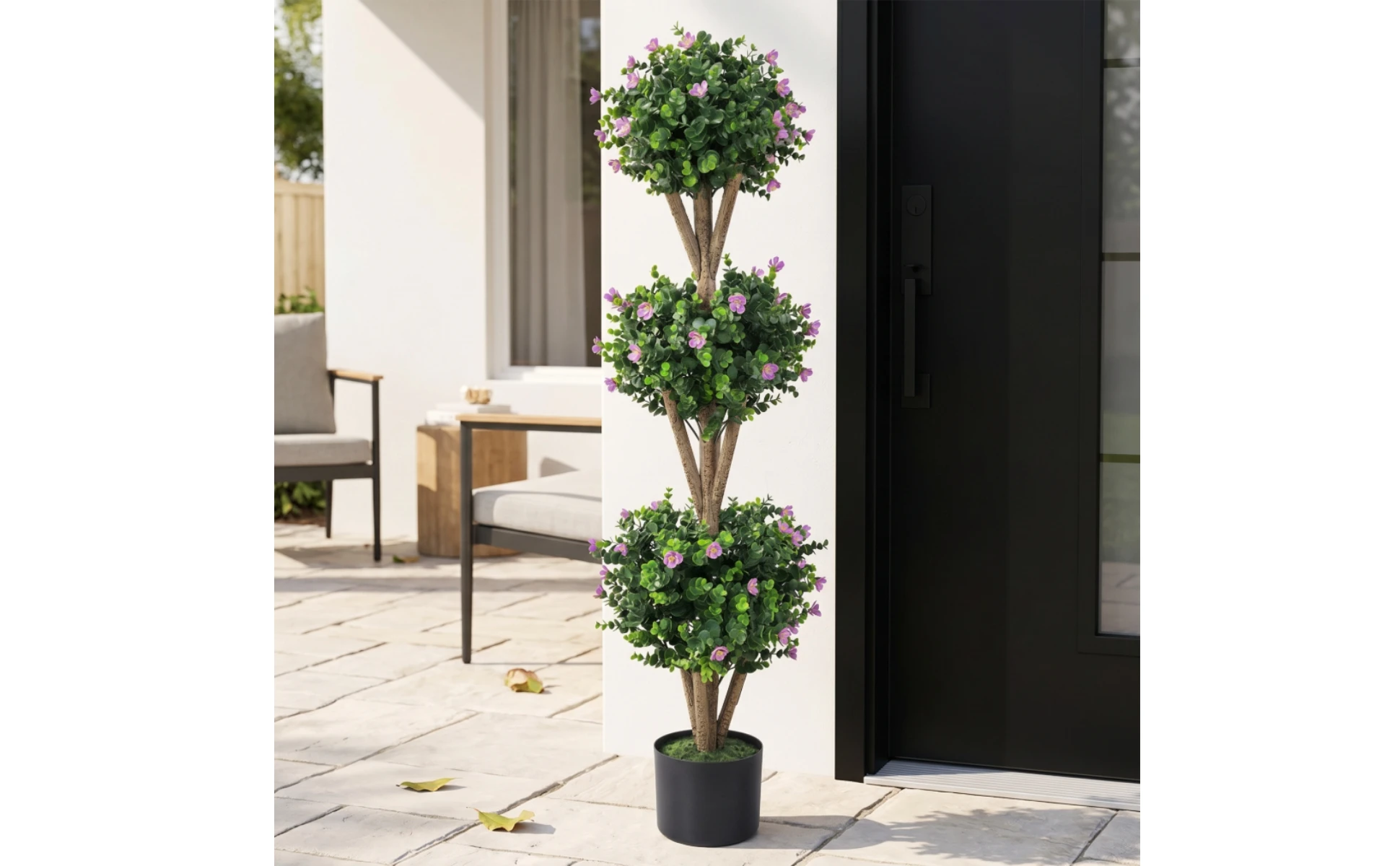 Triple Ball Topiary Tree Indoor Outdoor Artificial Topiary Tree Plant Realistic Faux for Entryway, Porch Triple Ball Topiary Tree Indoor Outdoor Artificial Topiary Tree Plant Realistic Faux for Entryway, Porch