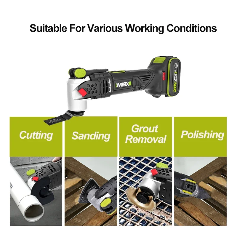 Worx WU690 20v Brushless Motor Sonicrafter Oscillating Multi-Tool SDS Chuck 6 Speeds（Without battery and charger）