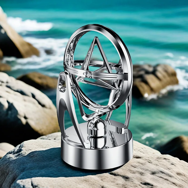 NEW Creative Triangle Desktop Model Rotating Magnetic Swing Celestial Instrument Track Ornament USB Home Decoration