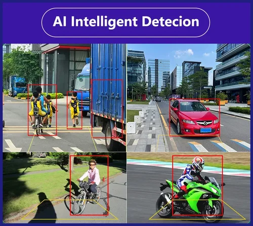 Imagen 2 del producto Grabadora DVR para coche de 4 canales de 10,36 pulgadas, Monitor de alarma BSD con Radar de punto ciego inteligente con 1080P AHD, 4 cámaras de respaldo para camión y autobús