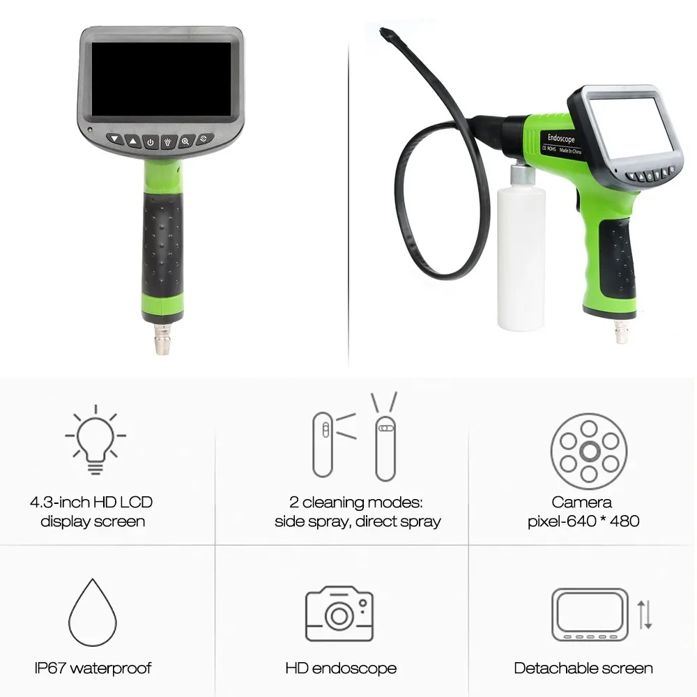 New Car Air Conditioner Cleaning Gun Pipeline Inspection Camera LCD Display Car Air Conditioner Visual Cleaning Gun