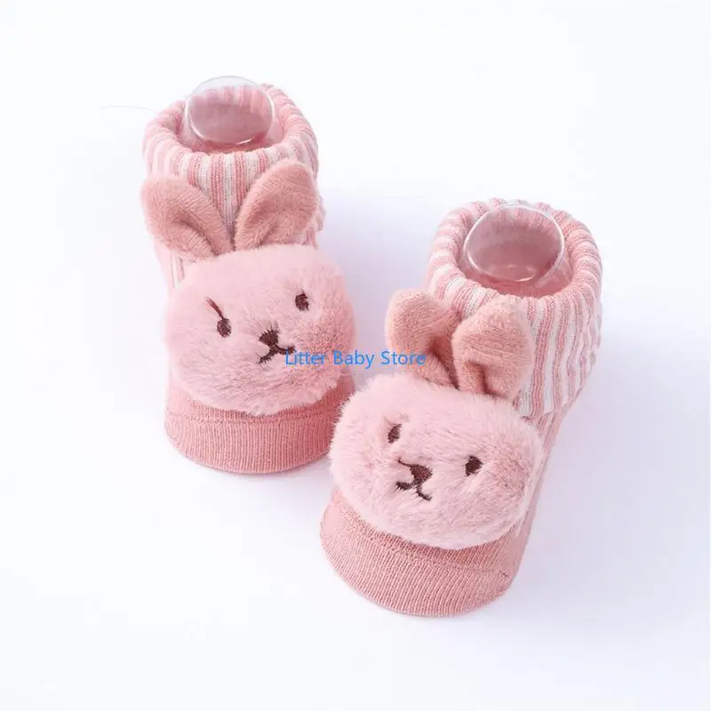 N80C 3 أزواج من جوارب الأطفال السميكة للأطفال الصغار والأولاد والبنات الذين يتعلمون المشي