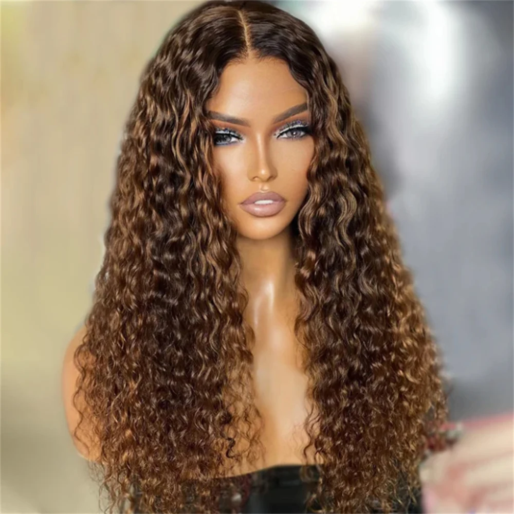 Soft 180Density 26 Inch Long Highlight Blond Glueless Curly Lace Front Wig For Black Women With Baby Hair Preplucked Daily