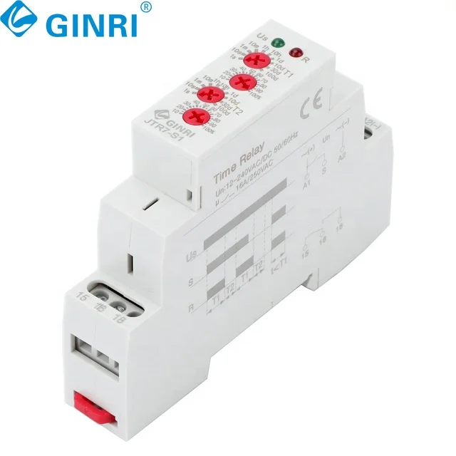 3PCS Ginri JTR7-S1 Asymmetric Cycler AC/DC12V-240V Timer Relay Automotive Adjustable Timer Electronic