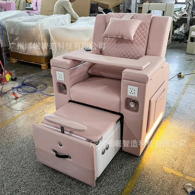 Electric Pedicure Chair with Foot Bath Massage Recliner for Nail Art Spa Beauty Treatment Eyelash Tattoo Therapy Sofa