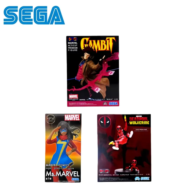 Sega In Stock Original Box Garage Kit Marvel Comics Gambit Ms Marvel Deadpool Anime Characters Collectible Action Figure Statue