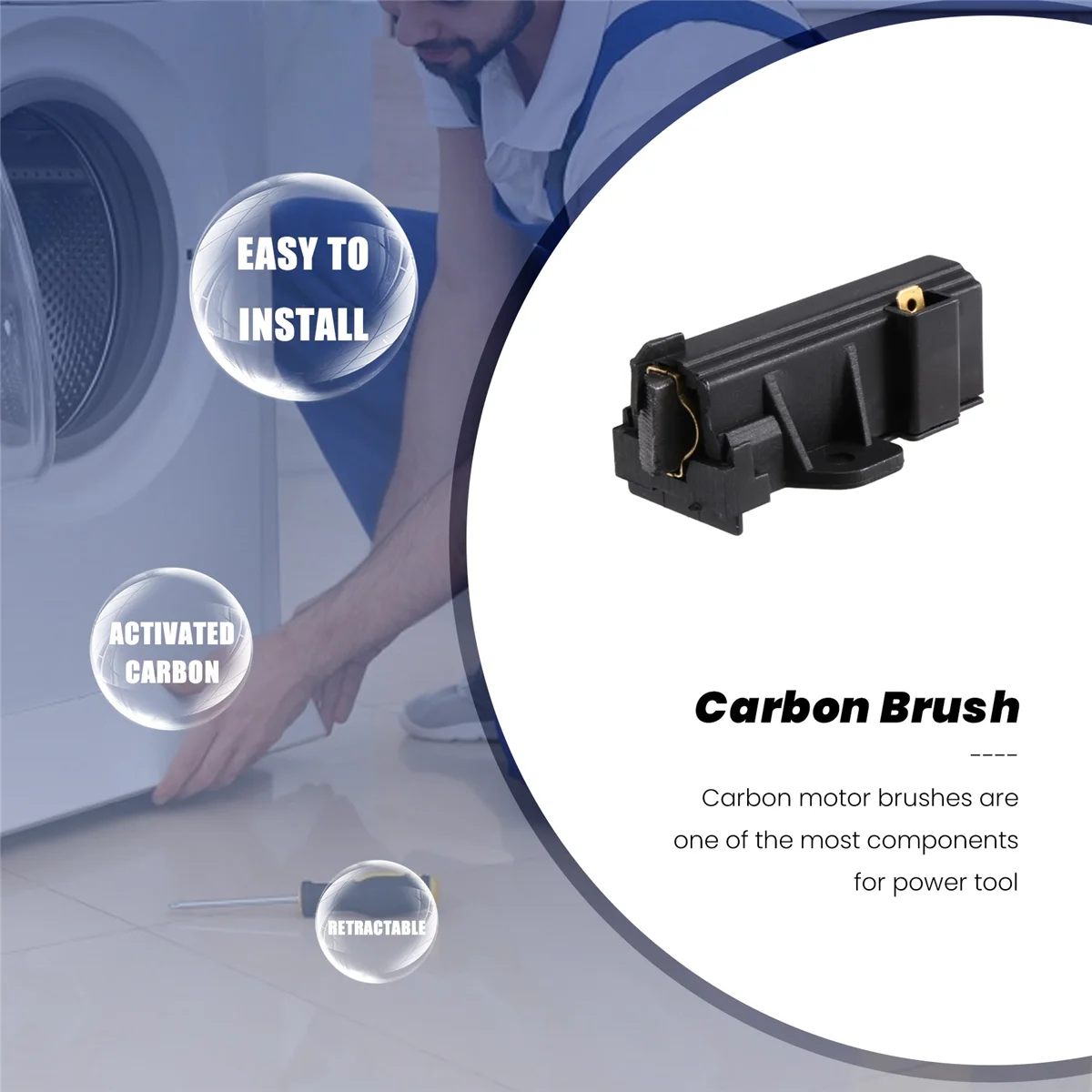 Cepillo de carbón para Motor eléctrico de lavadora, suela de cepillo de carbono para Zanussi Electrolux 4006020152, 5x13x35